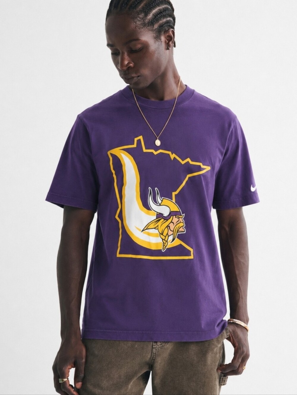 VIKINGS Nike Minnesota Purple T-Shirt Football Crewneck Short Sleeve Medium New